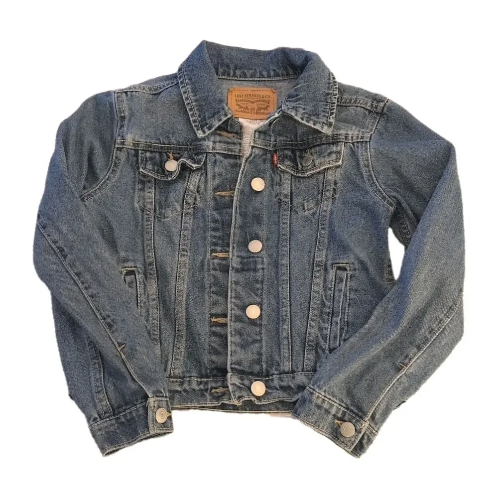Levi Strauss & Co. Blue Denim boys girls Jean Jacket Buttons Trucker Size 10-12Y